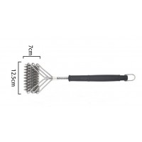 18 Inch Three Heads Spring Brush Stainless Steel Wire Spring Brush BBQ Grill Cleaning Brush